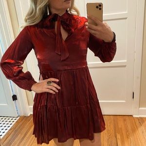 Metallic babydoll dress